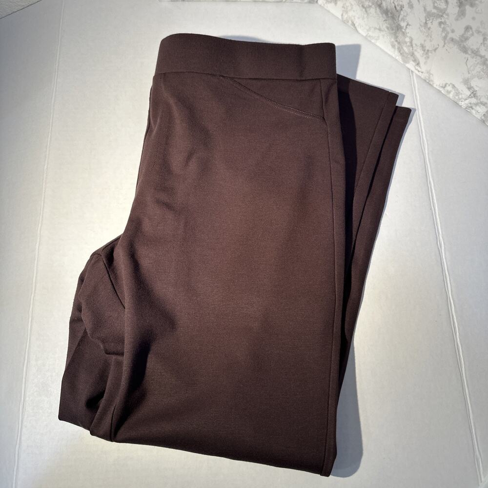 Michael Kors Women’s Pants XL Brown Stretch Pull‑On Trousers Casual Dressy